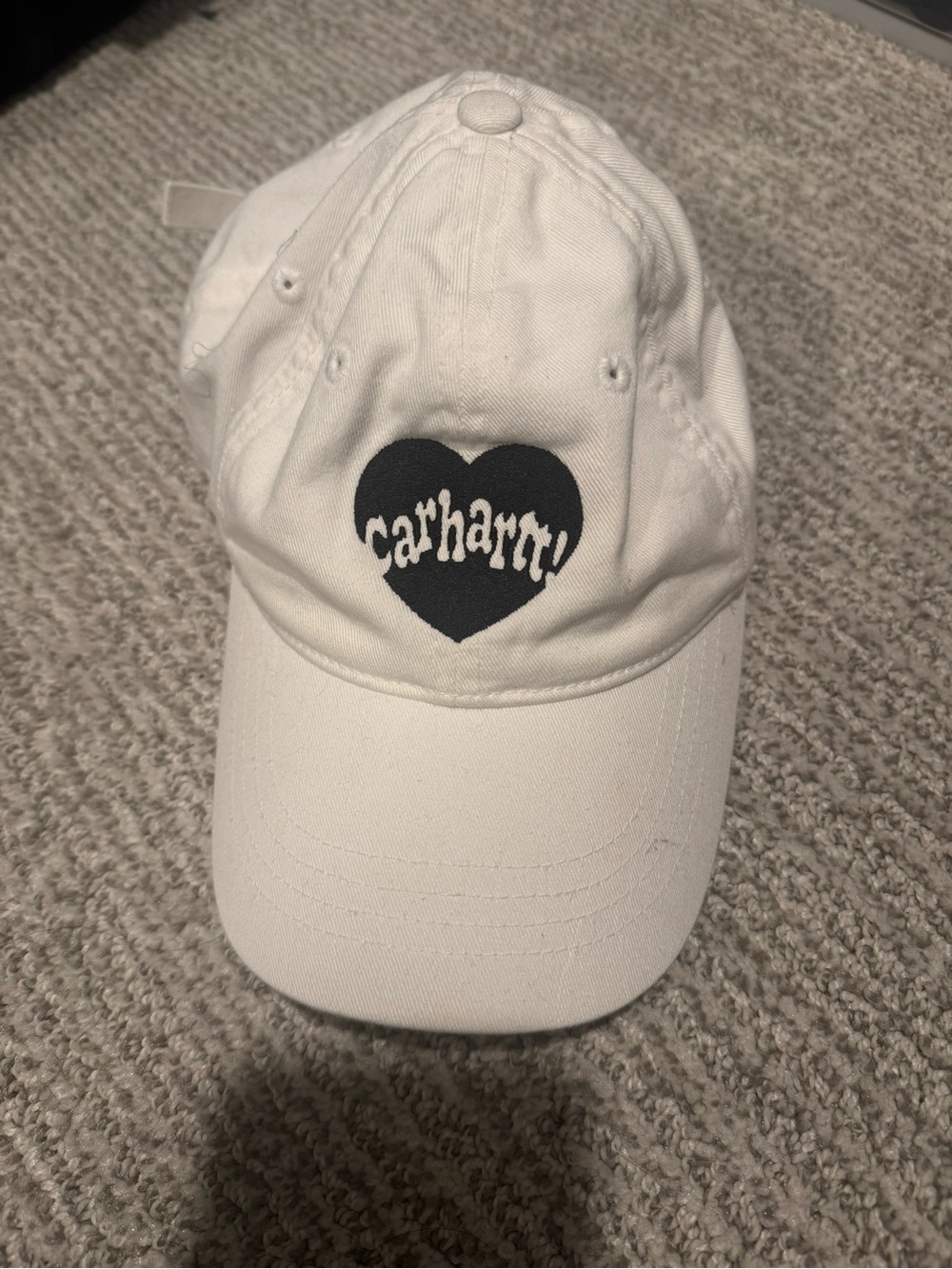 Carhartt White Baseball Cap with Black Heart Logo